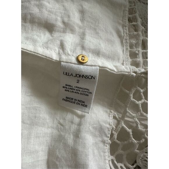 ULLA JOHNSON  Lace-Embellished Short-Sleeve Dress - Picture 11 of 12